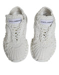 Resmi galeri görüntüleyiciye yükleyin, Dolce & Gabbana White Knitted Daymaster Sneakers Shoes
