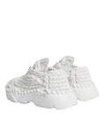 Resmi galeri görüntüleyiciye yükleyin, Dolce & Gabbana White Knitted Daymaster Sneakers Shoes
