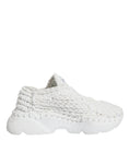 Resmi galeri görüntüleyiciye yükleyin, Dolce & Gabbana White Knitted Daymaster Sneakers Shoes
