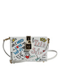 Resmi galeri görüntüleyiciye yükleyin, Dolce & Gabbana White Graffiti Print Clutch Crossbody Bag
