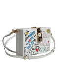 Resmi galeri görüntüleyiciye yükleyin, Dolce & Gabbana White Graffiti Print Clutch Crossbody Bag
