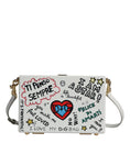 Resmi galeri görüntüleyiciye yükleyin, Dolce & Gabbana White Graffiti Print Clutch Crossbody Bag
