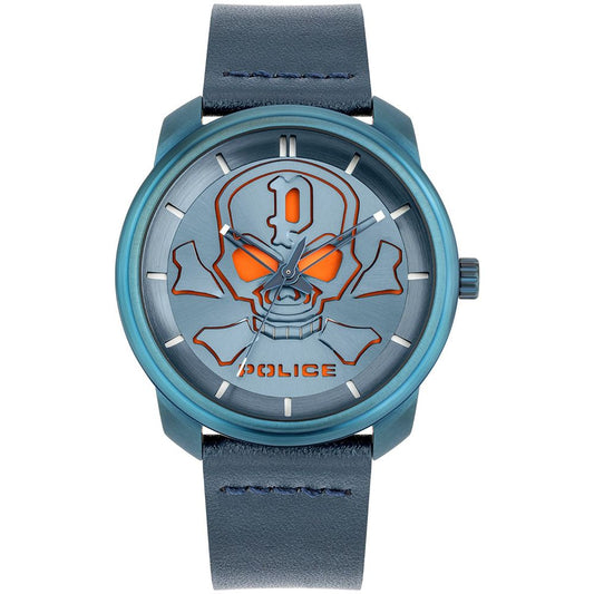 Police Blaue Lederuhr