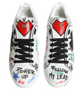 Load image into Gallery viewer, Dolce & Gabbana White Heart Studded Low Top Sneakers Shoes
