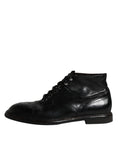 Load image into Gallery viewer, Dolce & Gabbana Black Leather Men Short Boots Lace Up Shoes
