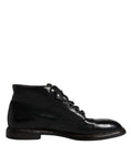 Load image into Gallery viewer, Dolce & Gabbana Black Leather Men Short Boots Lace Up Shoes
