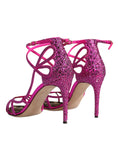 Load image into Gallery viewer, Dolce & Gabbana Pink Strass Ankle Strap Heels Sandals Shoes
