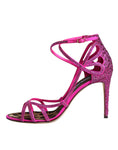 Load image into Gallery viewer, Dolce & Gabbana Pink Strass Ankle Strap Heels Sandals Shoes
