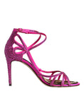 Load image into Gallery viewer, Dolce & Gabbana Pink Strass Ankle Strap Heels Sandals Shoes
