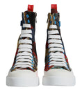 Bild in Galerie-Betrachter laden, Dolce & Gabbana Multicolor Patchwork High Top Sneakers Shoes
