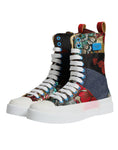 Bild in Galerie-Betrachter laden, Dolce & Gabbana Multicolor Patchwork High Top Sneakers Shoes
