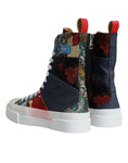 Bild in Galerie-Betrachter laden, Dolce & Gabbana Multicolor Patchwork High Top Sneakers Shoes
