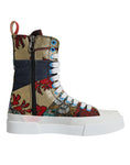 Bild in Galerie-Betrachter laden, Dolce & Gabbana Multicolor Patchwork High Top Sneakers Shoes
