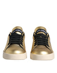 Bild in Galerie-Betrachter laden, Dolce & Gabbana Gold Portofino Calf Leather Sneakers Shoes
