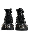 Load image into Gallery viewer, Dolce & Gabbana Black Leather Studded Trekking Boots Shoes
