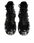 Load image into Gallery viewer, Dolce & Gabbana Black Leather Studded Trekking Boots Shoes
