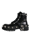 Load image into Gallery viewer, Dolce & Gabbana Black Leather Studded Trekking Boots Shoes
