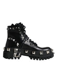 Load image into Gallery viewer, Dolce & Gabbana Black Leather Studded Trekking Boots Shoes
