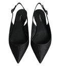 Load image into Gallery viewer, Dolce & Gabbana Black Brocade Flats Sandals Slingback Shoes
