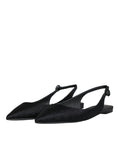 Load image into Gallery viewer, Dolce & Gabbana Black Brocade Flats Sandals Slingback Shoes
