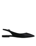 Load image into Gallery viewer, Dolce & Gabbana Black Brocade Flats Sandals Slingback Shoes
