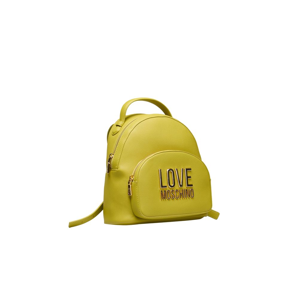 Love Moschino Gelber Polyethylen-Rucksack für Frauen