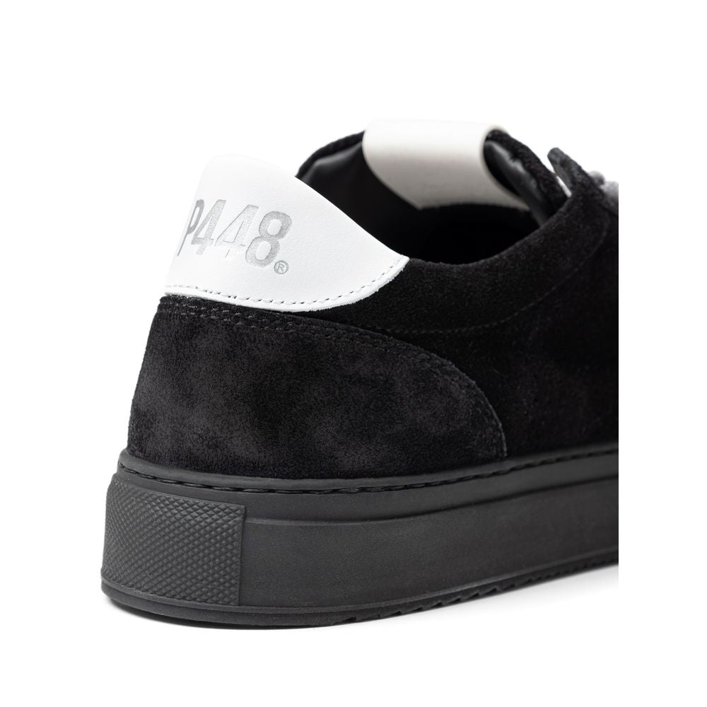 P448 Schwarzes Leder Scamociata Sneaker