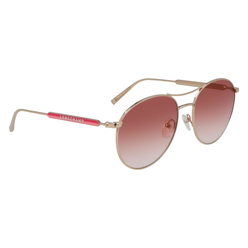 Longchamp Goldene Metall-Sonnenbrille