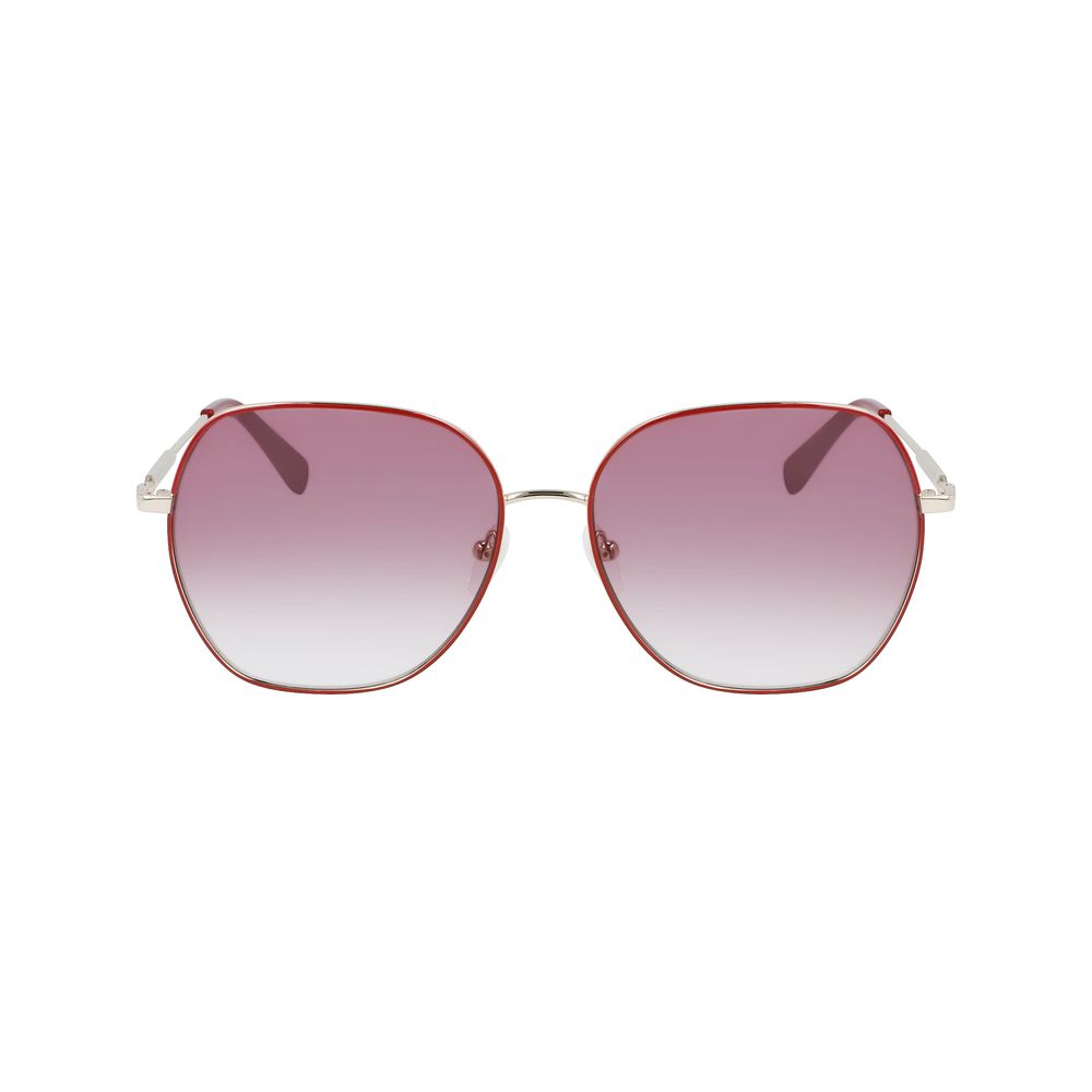 Longchamp Rote Metall-Sonnenbrille