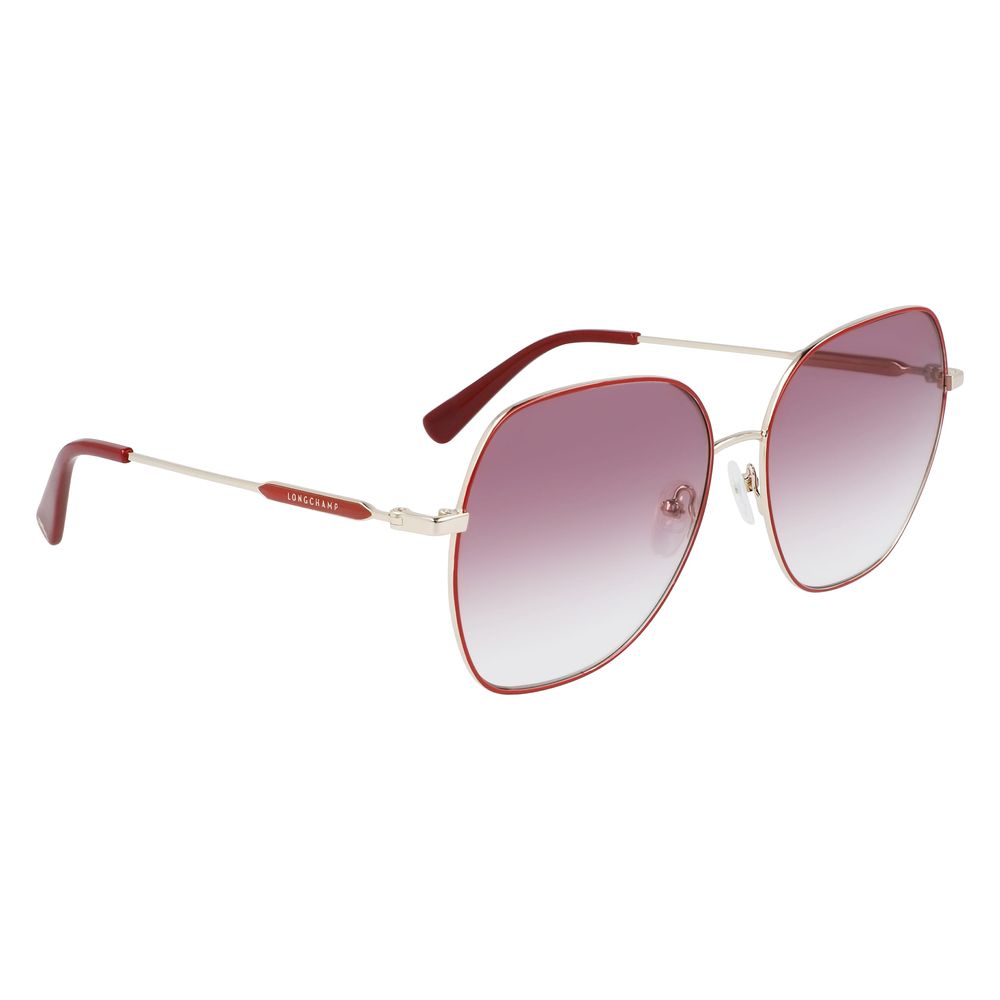 Longchamp Rote Metall-Sonnenbrille