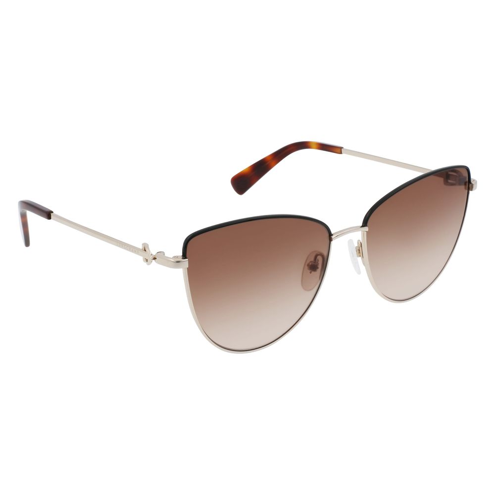 Longchamp Goldene Metall-Sonnenbrille