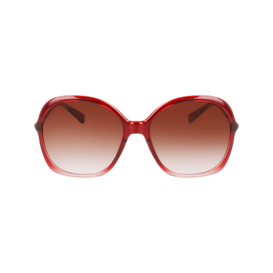 Longchamp Rote Sonnenbrille mit Bio-Einspritzung