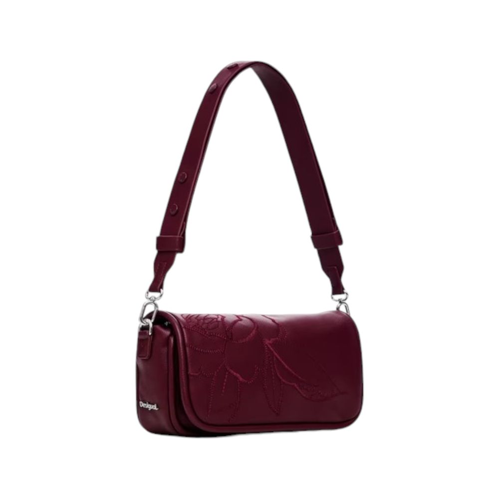 Desigual Bordeauxfarbene Polyethylen-Handtasche