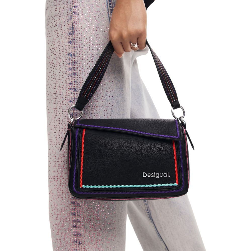 Desigual Schwarze Polyethylen-Handtasche