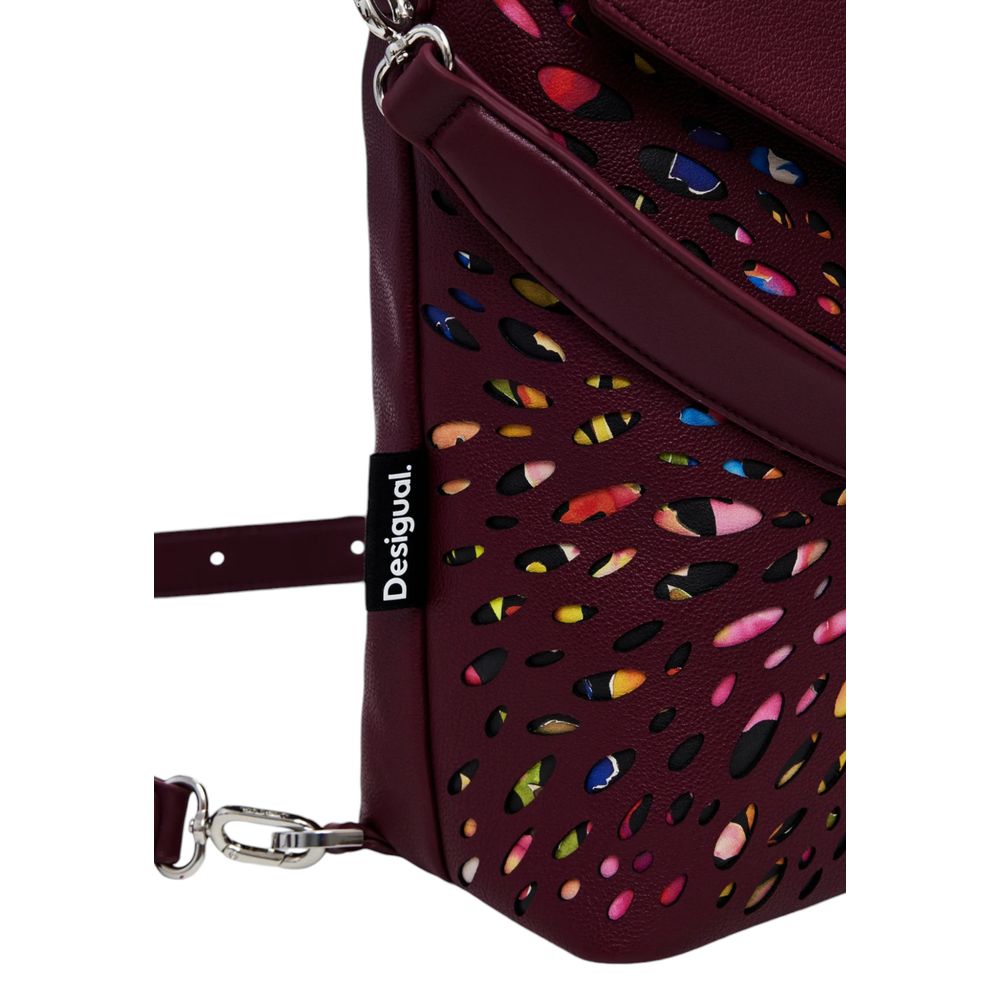 Desigual Bordeauxfarbener Polyethylen-Rucksack