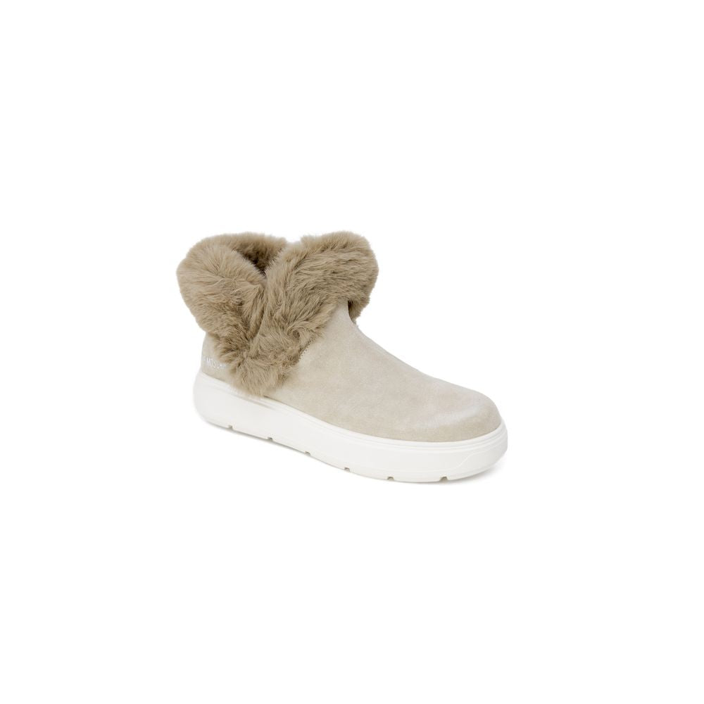 Love Moschino Beige Leder Sneaker