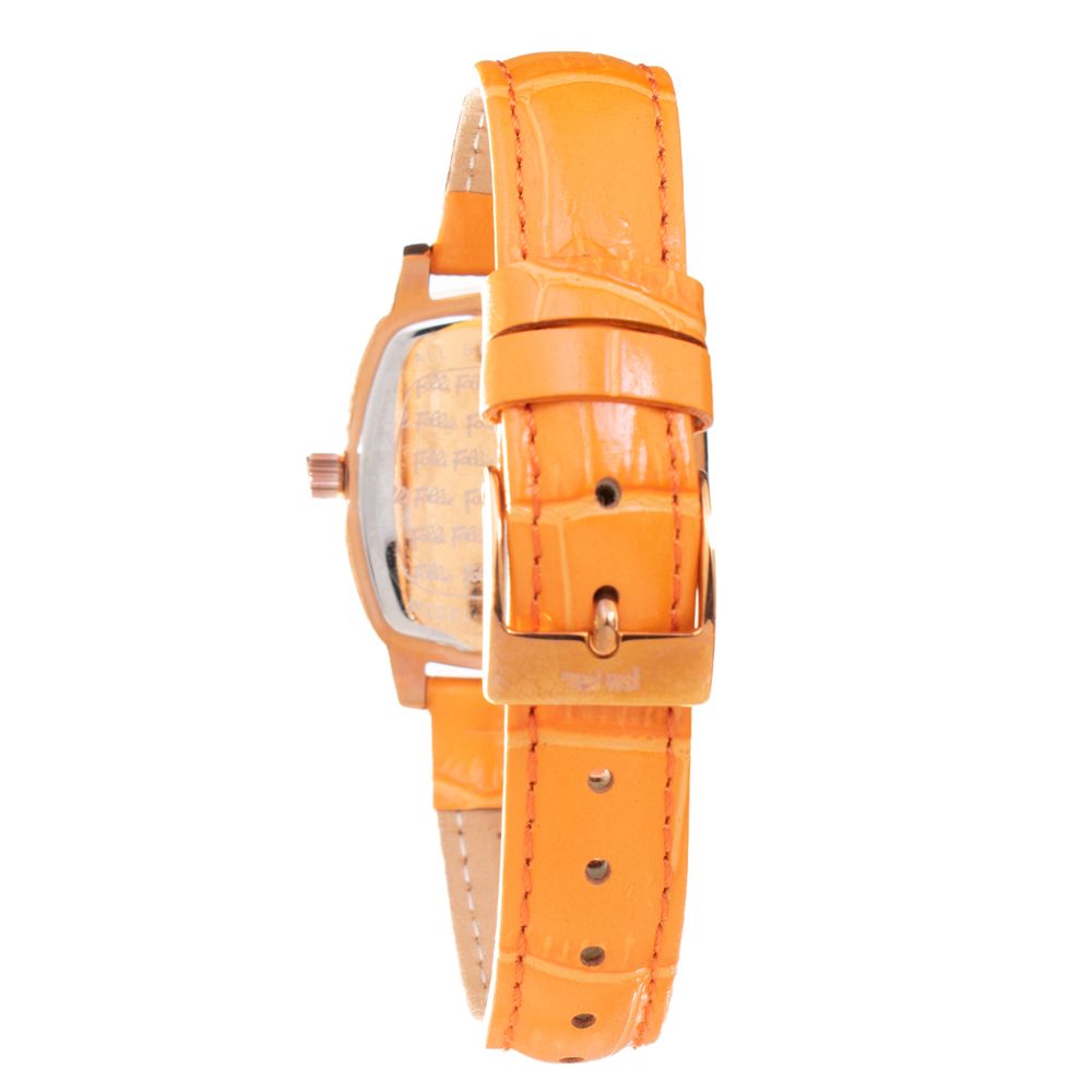 Folli Follie Orangefarbene Lederuhr