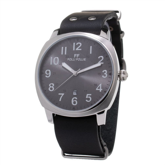 Folli Follie Schwarze Lederuhr