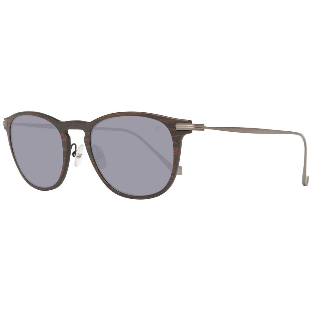 Hackett Braune Holz- und Metall-Sonnenbrille