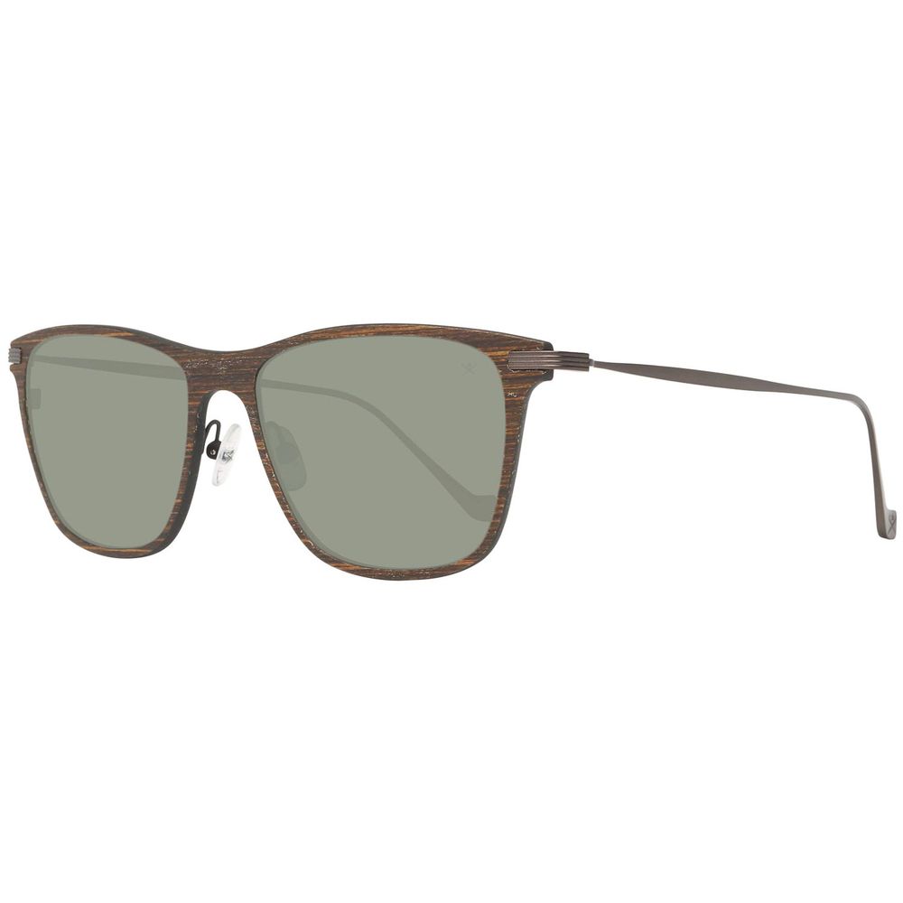 Hackett Braune Holz- und Metall-Sonnenbrille