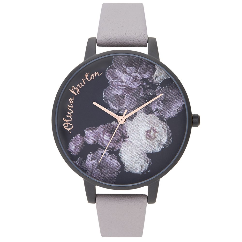 Olivia Burton Graue Kunstlederuhr