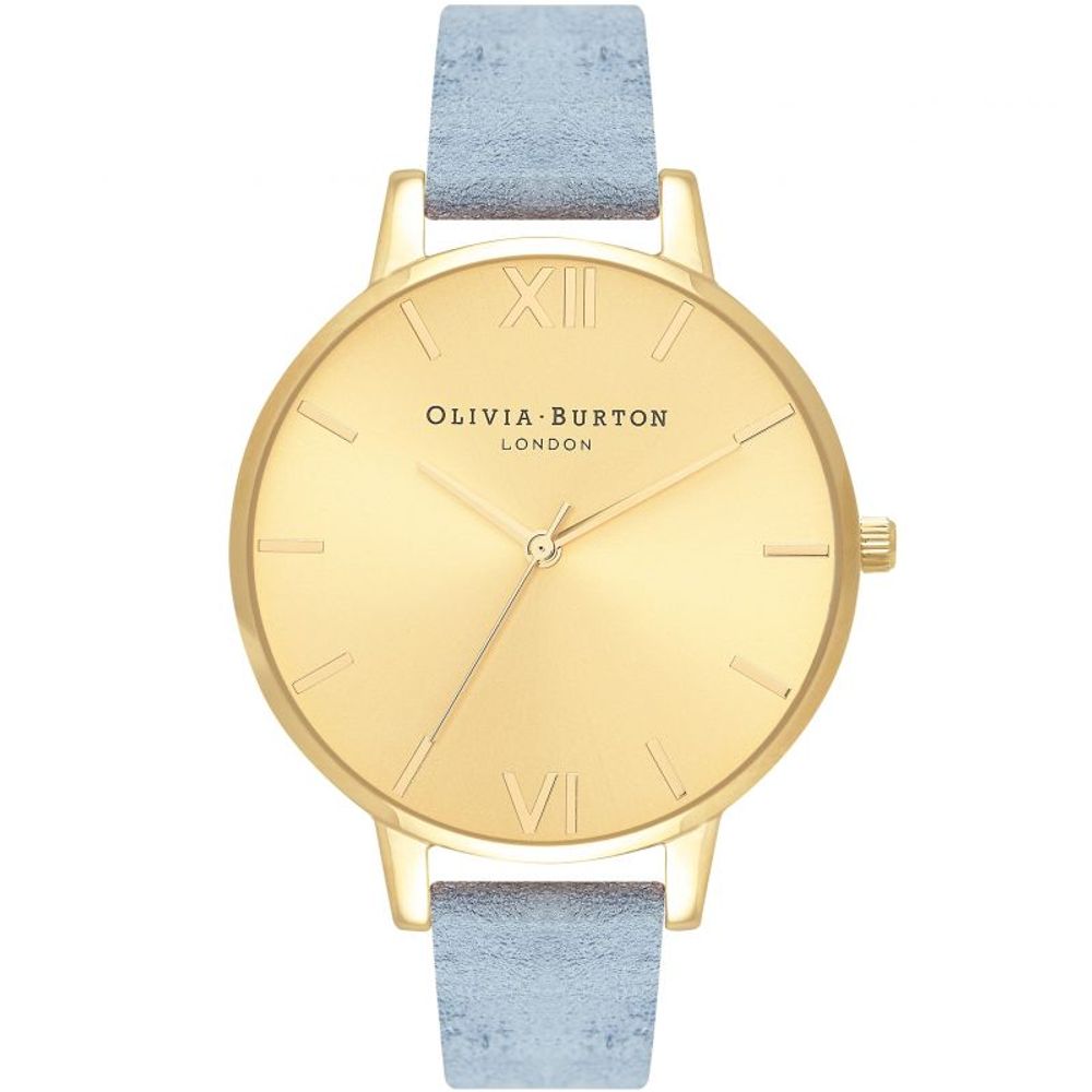 Olivia Burton Blaue Kunstlederuhr