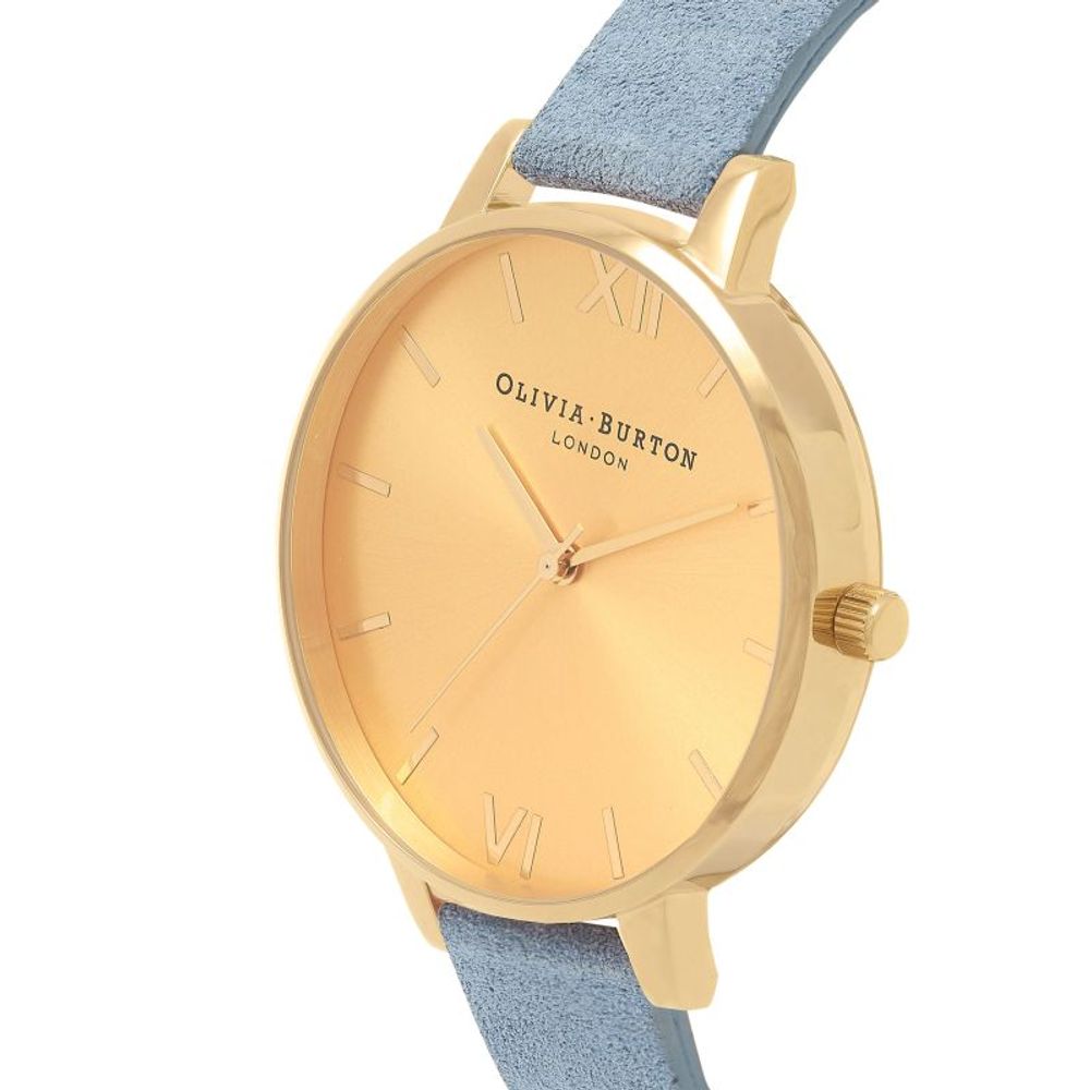 Olivia Burton Blaue Kunstlederuhr