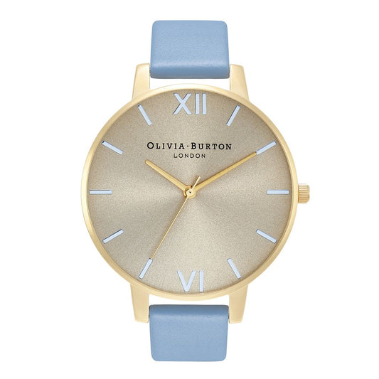 Olivia Burton Blaue Kunstlederuhr