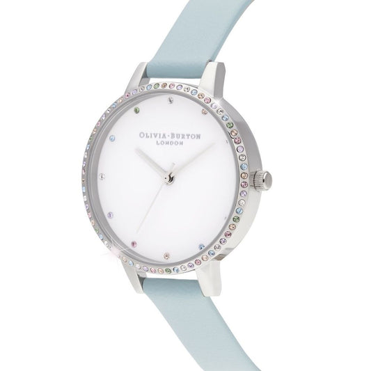 Olivia Burton Blaue Kunstlederuhr