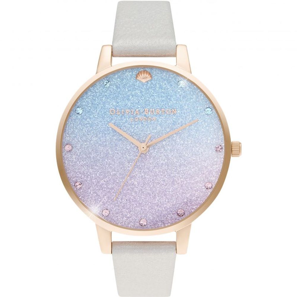 Olivia Burton Graue Lederuhr