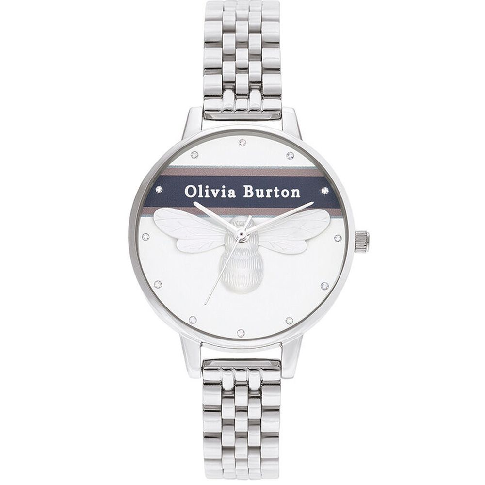 Olivia Burton Silberne Stahluhr