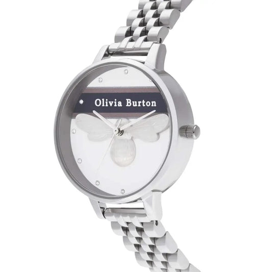 Olivia Burton Silberne Stahluhr