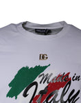 Resmi galeri görüntüleyiciye yükleyin, Dolce & Gabbana White Graphic Print Cotton Crew Neck T-shirt
