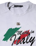 Resmi galeri görüntüleyiciye yükleyin, Dolce & Gabbana White Graphic Print Cotton Crew Neck T-shirt
